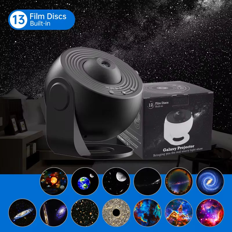 Enchanting Night Light Galaxy Projector - 360° Rotating Starry Sky Lamp for Kids, Perfect Valentine's Day Gift and Wedding Décor