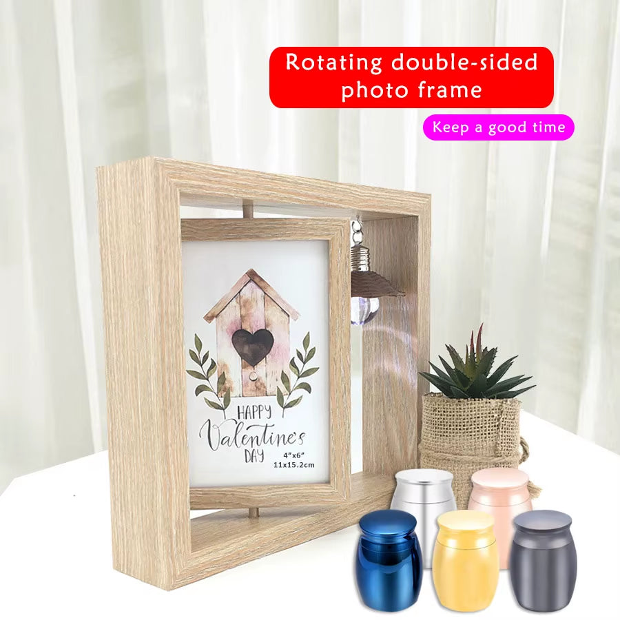 Photo Frame Cremation Urns ,Ashes Holder Keepsake,Angel Wings Memorial Mini Urn Funeral Urn Pendant - Your Wings Were Ready