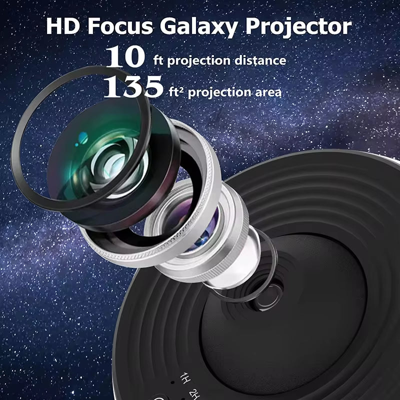 Enchanting Night Light Galaxy Projector - 360° Rotating Starry Sky Lamp for Kids, Perfect Valentine's Day Gift and Wedding Décor