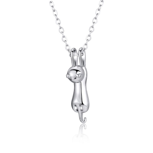 Cremation Jewelry: Elegant Cat Pendant Necklace for Ashes - Waterproof Keepsake Memorial Accessory