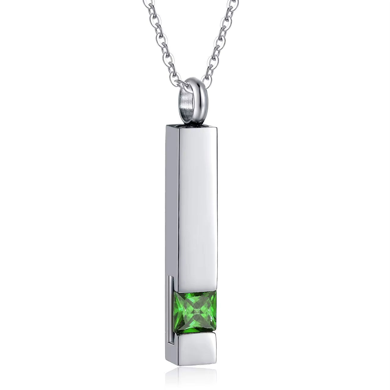 Elegant Crystal Cube Cremation Urn Necklace - Engravable Memorial Keepsake for Ashes