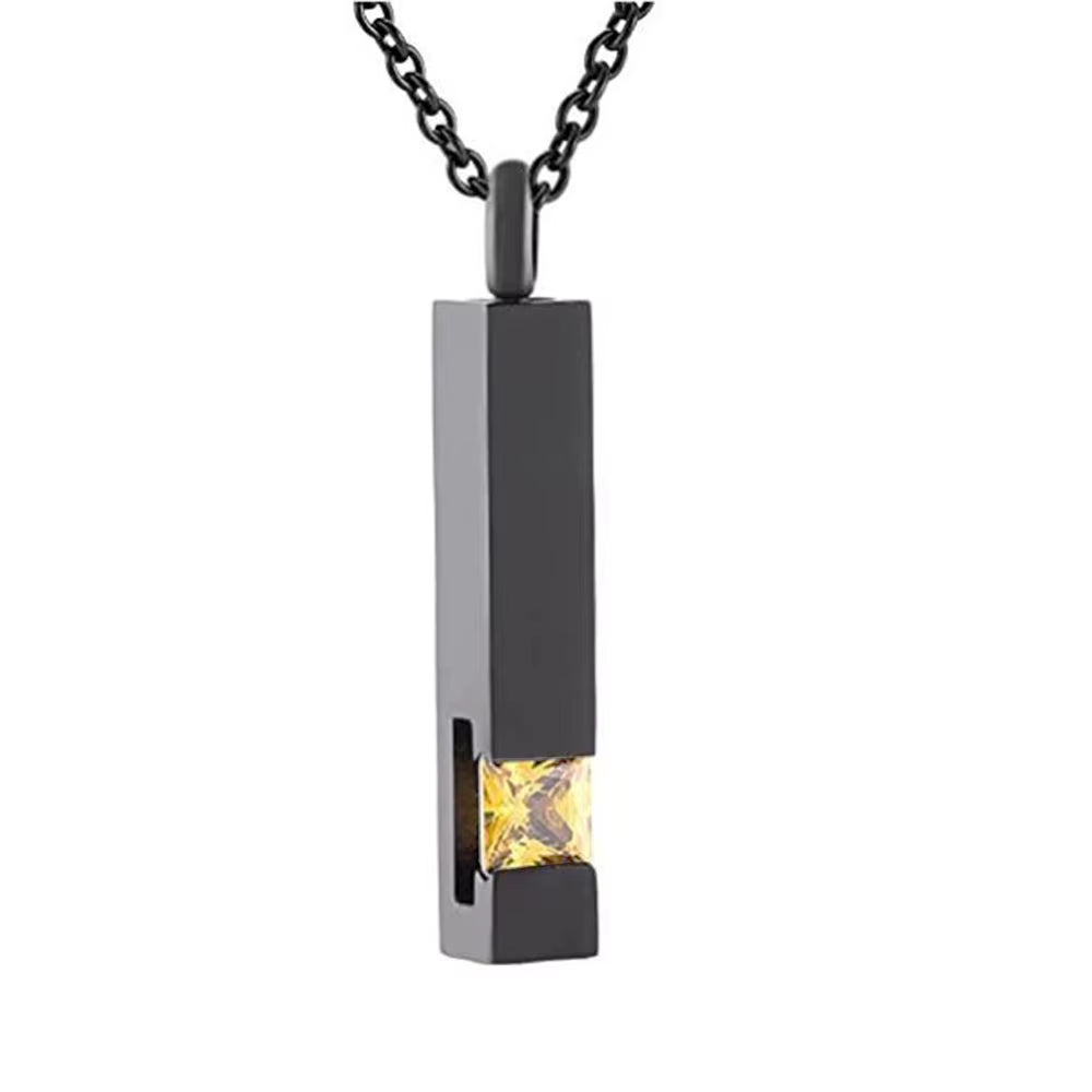 Elegant Crystal Cube Cremation Urn Necklace - Engravable Memorial Keepsake for Ashes