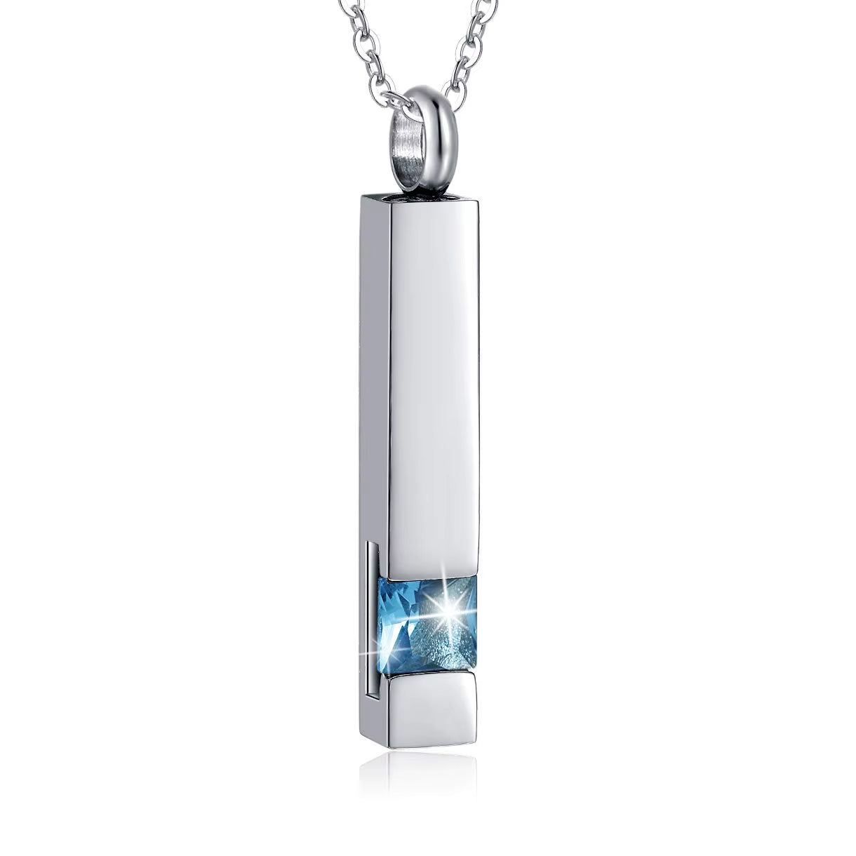 Elegant Crystal Cube Cremation Urn Necklace - Engravable Memorial Keepsake for Ashes