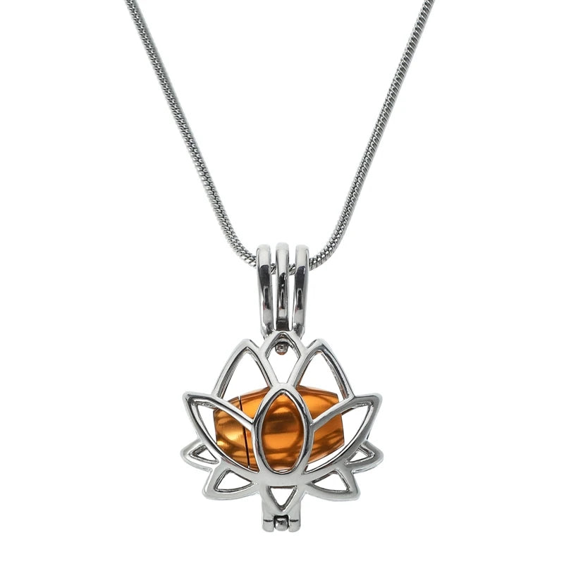 Stainless Steel Lotus Pendant Necklace - Memorial Urn Chain for Human & Pet Ashes - Thoughtful Jewelry Gift
