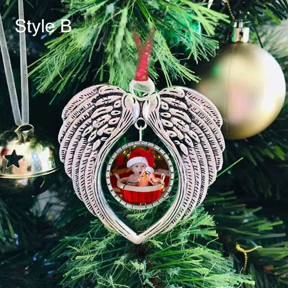 Christmas Angel Heart Ornament Stylish Pendant for Decoration a Piece of My Heart Is in Heaven Christmas Memorial Decoration