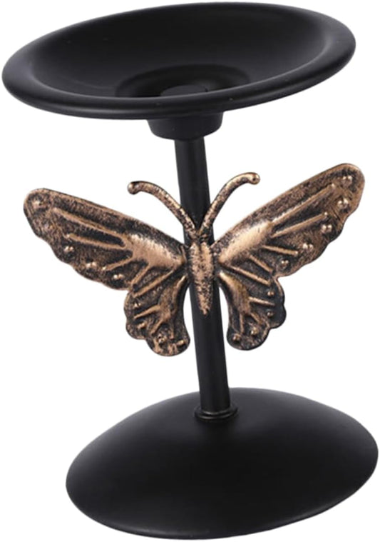 Elegant Vintage Metal Pillar Candle Holder - Decorative Centerpiece for Table Decor