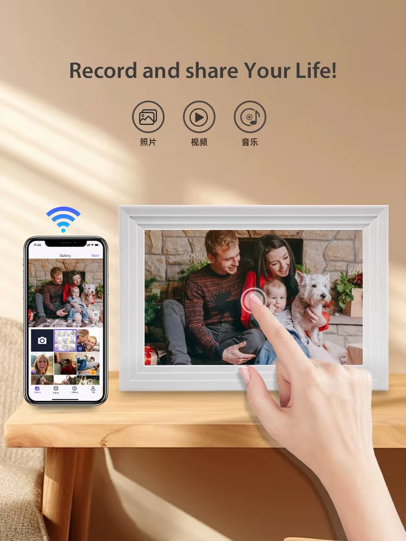 Hold Them Close, Share Memories Anywhere - Smart Cloud Digital Photo Frame with App Control & TFT Display