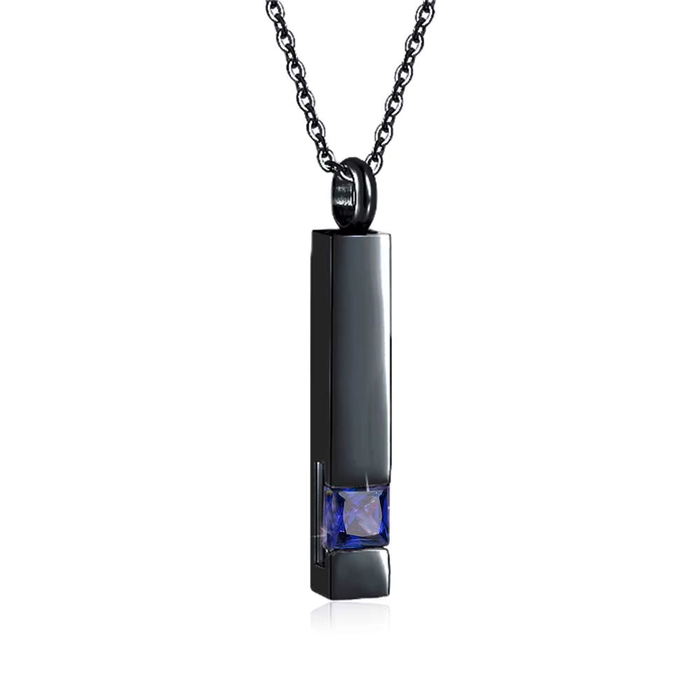 Elegant Crystal Cube Cremation Urn Necklace - Engravable Memorial Keepsake for Ashes