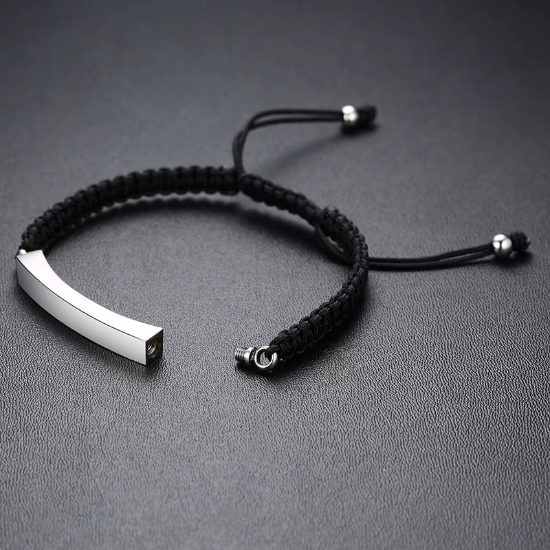 Engraved Memorial Urn Bracelet Stainless Steel Cremation Ash Bangles for Men Women Memorial Jewelry Hold Ashes of Loved Ones