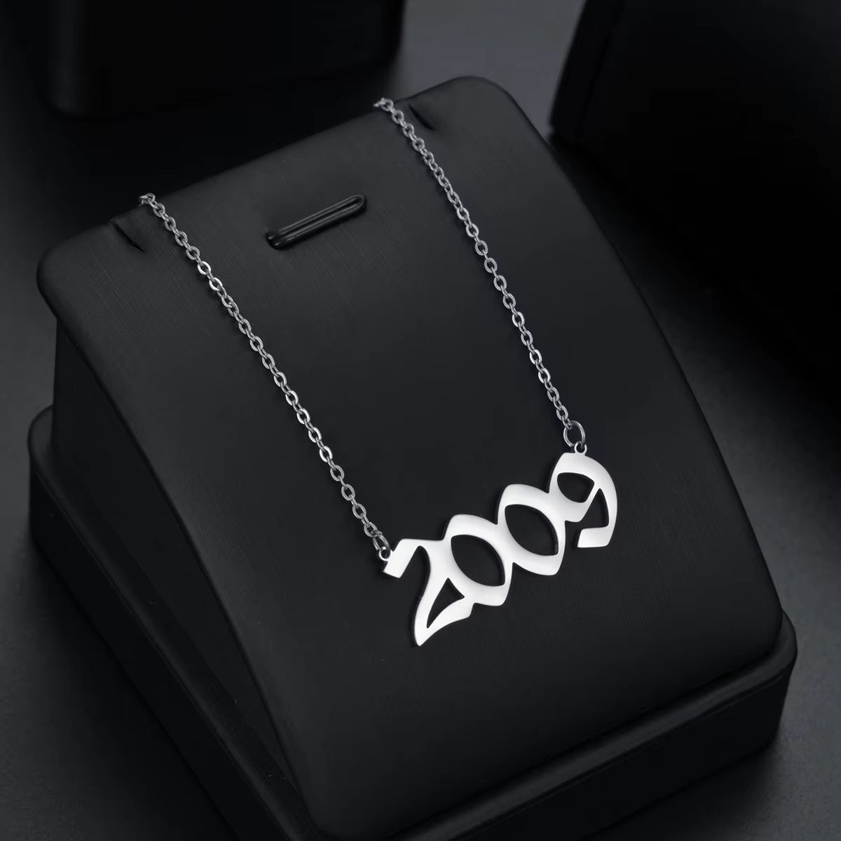 Custom Stainless Steel Birth Year Necklace (1980-2021) - Elegant Choker Pendant Jewelry for Men and Women