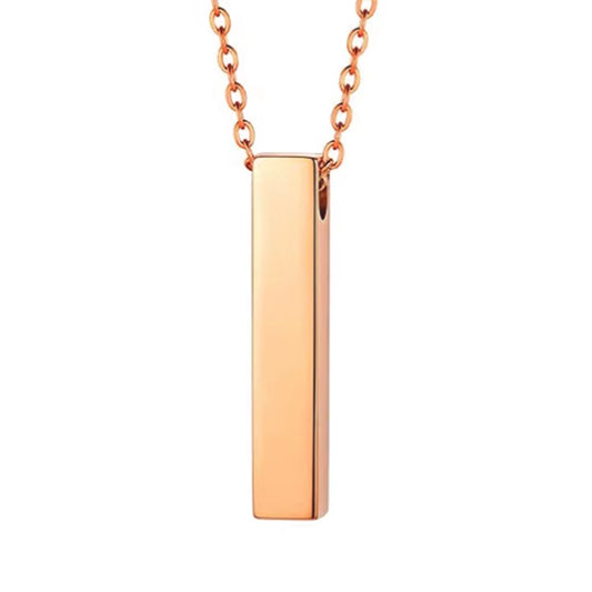 Elegant Stainless Steel Vertical Cubic Bar Urn Pendant Necklace - Memorial Ash Keepsake Jewelry in 3 Stunning Colors
