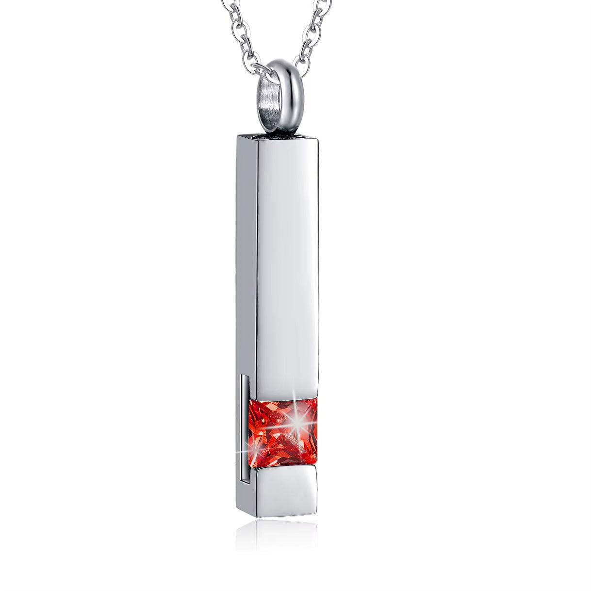 Elegant Crystal Cube Cremation Urn Necklace - Engravable Memorial Keepsake for Ashes