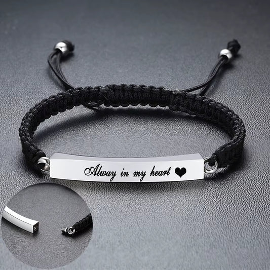 Engraved Memorial Urn Bracelet Stainless Steel Cremation Ash Bangles for Men Women Memorial Jewelry Hold Ashes of Loved Ones