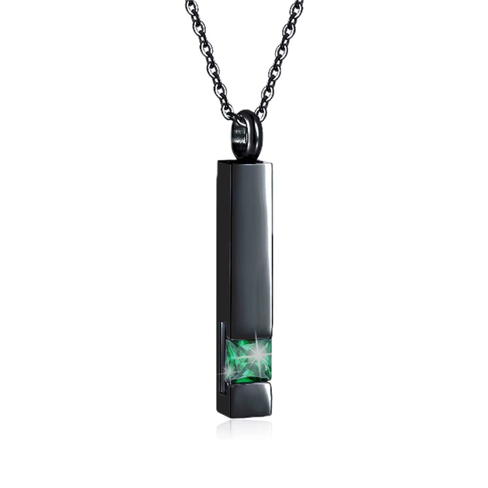Elegant Crystal Cube Cremation Urn Necklace - Engravable Memorial Keepsake for Ashes