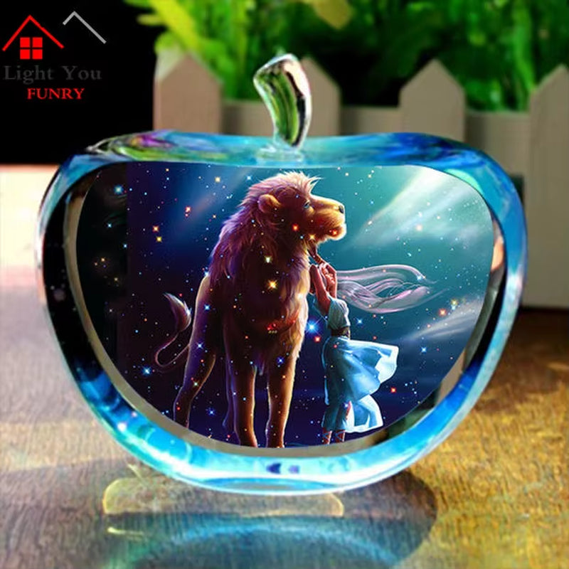 Enchanting Zodiac Angels Sparkling Crystal Apple Figurines