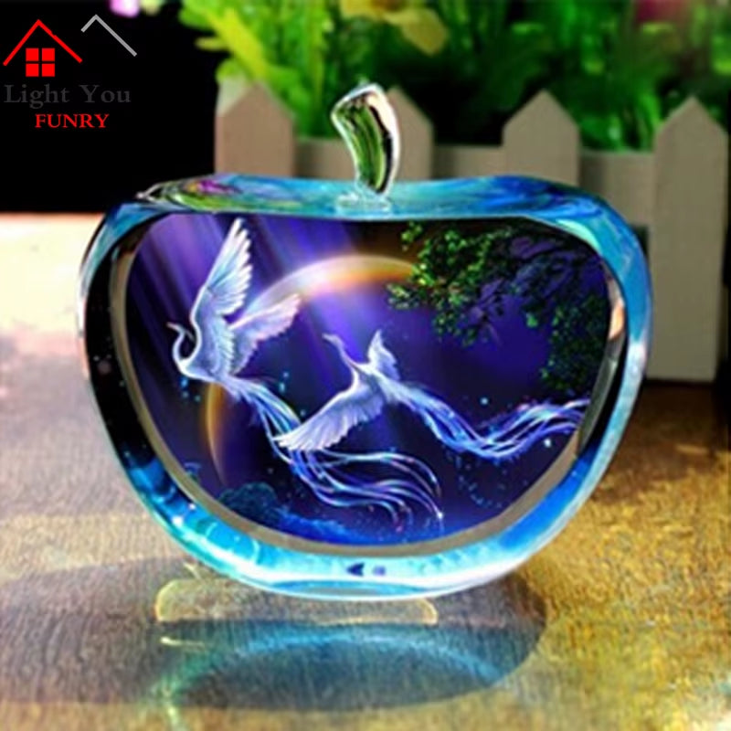 Enchanting Zodiac Angels Sparkling Crystal Apple Figurines