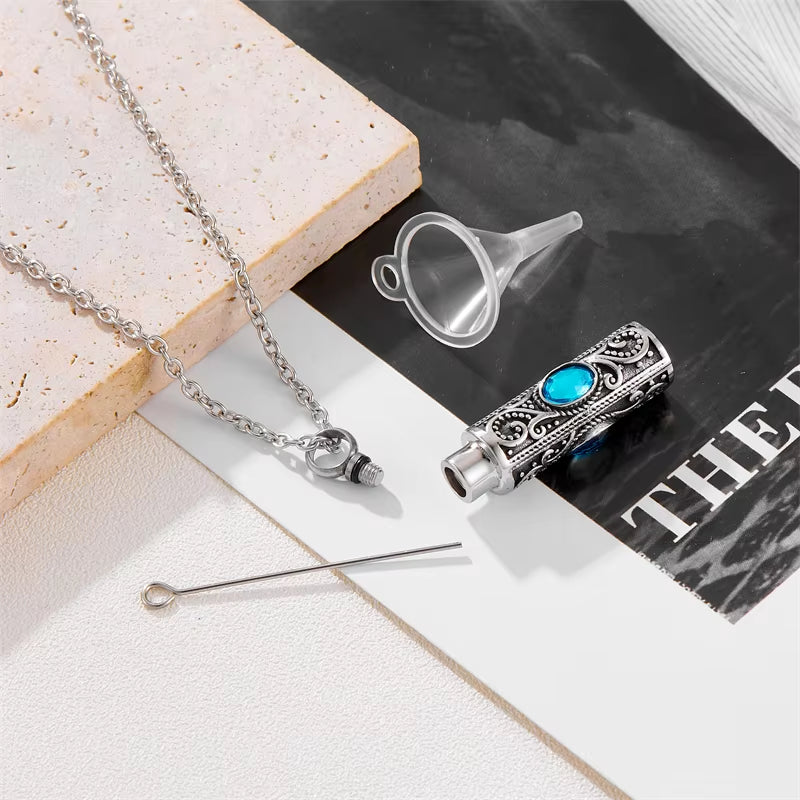 Elegant Stainless Steel Cremation Urn Necklace for Ashes - Cherish Memories Forever