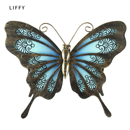 Indoor Metal Butterfly Wall Art for Home Decor - Sculptural Wall Statues for Garden and Patio