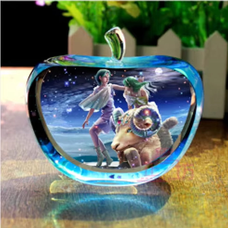 Enchanting Zodiac Angels Sparkling Crystal Apple Figurines