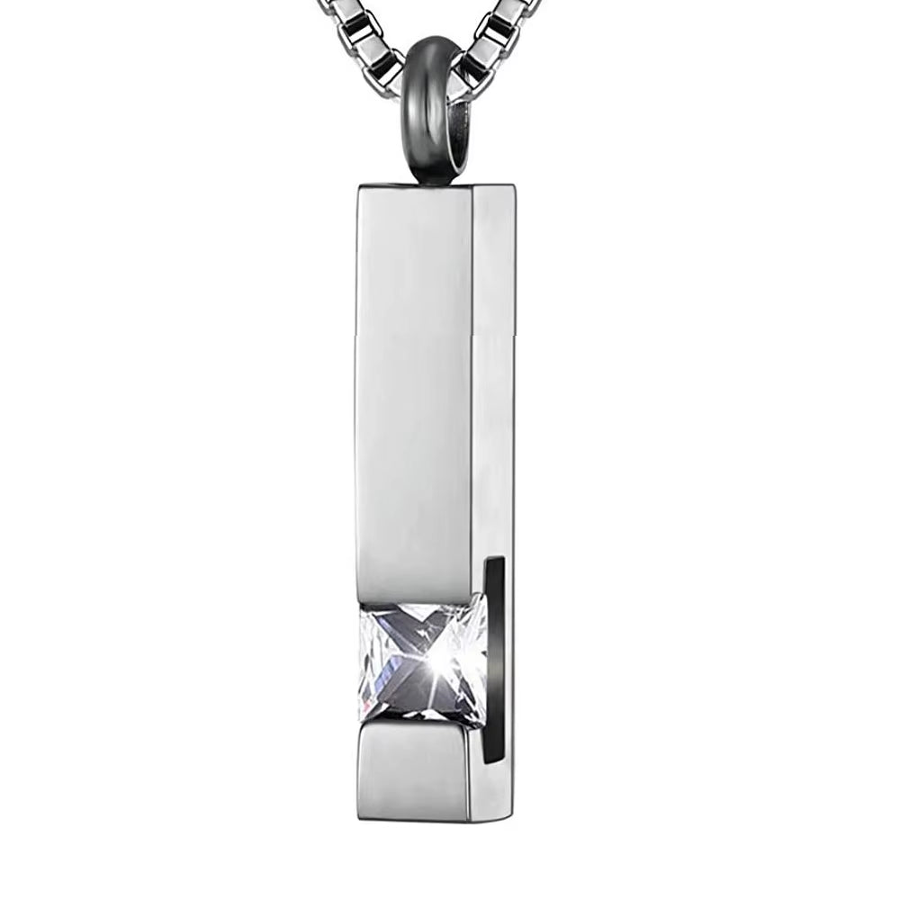 Elegant Crystal Cube Cremation Urn Necklace - Engravable Memorial Keepsake for Ashes