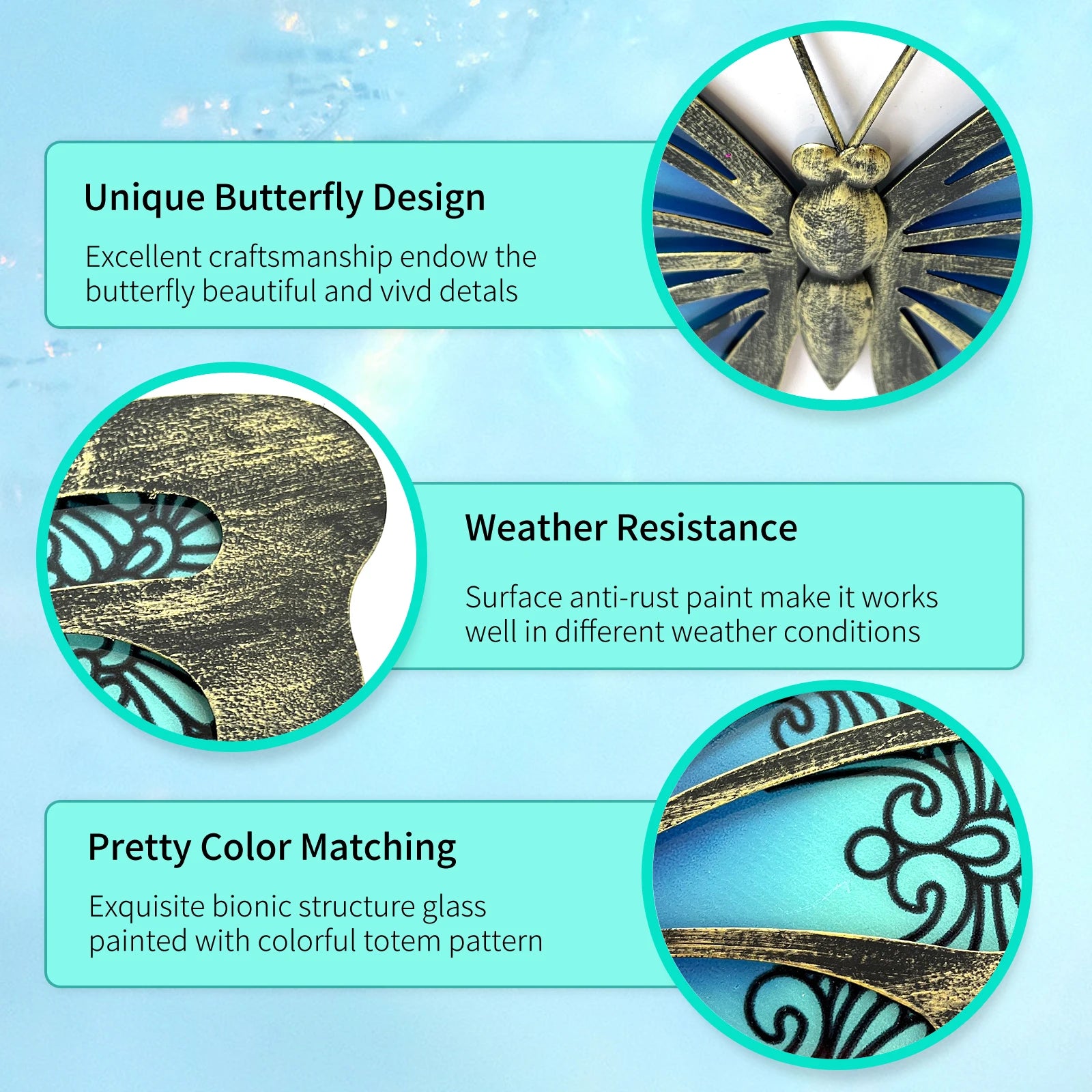 Indoor Metal Butterfly Wall Art for Home Decor - Sculptural Wall Statues for Garden and Patio