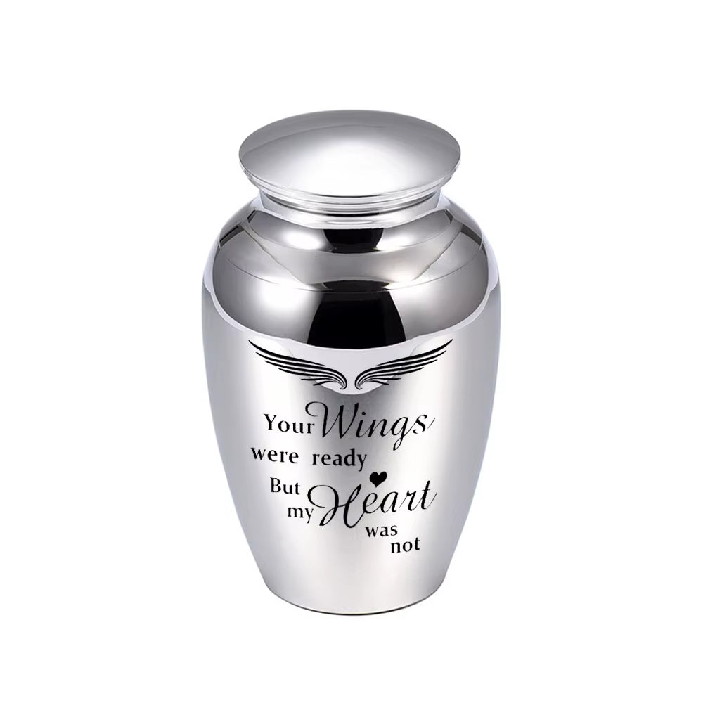Photo Frame Cremation Urns ,Ashes Holder Keepsake,Angel Wings Memorial Mini Urn Funeral Urn Pendant - Your Wings Were Ready
