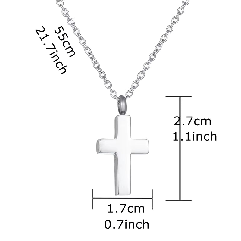 Elegant Stainless Steel Cremation Necklace - Ashes Holder Memorial Pendant Jewelry