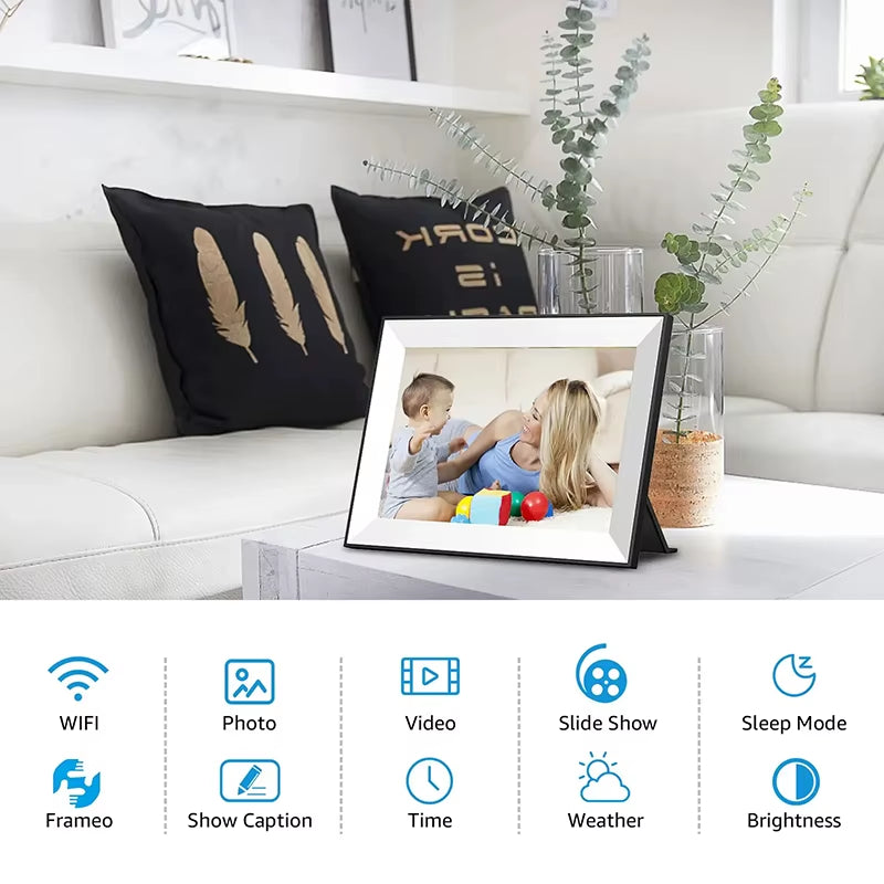 Forever Moments 10.1” HD Smart Picture Frame - 16GB Storage & Auto-Rotate Feature