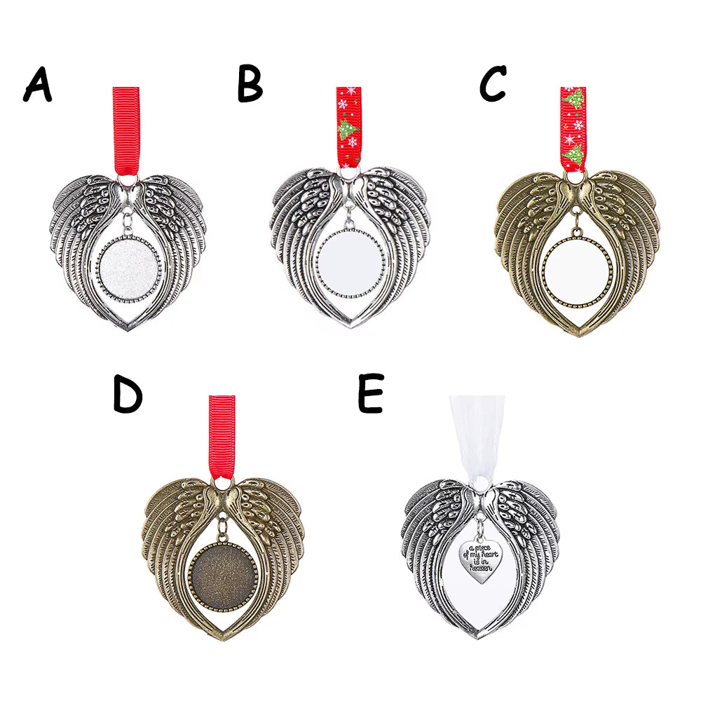 Christmas Angel Heart Ornament Stylish Pendant for Decoration a Piece of My Heart Is in Heaven Christmas Memorial Decoration