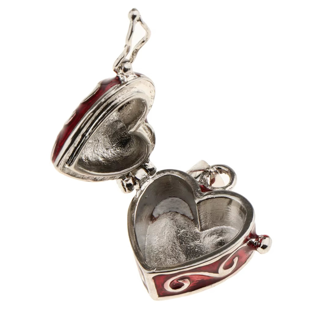 2 Pcs Heart Enamel Openable Cremation Keepsake Urn Pendant for DIY Necklace Pendant Making Great Gift for Friend