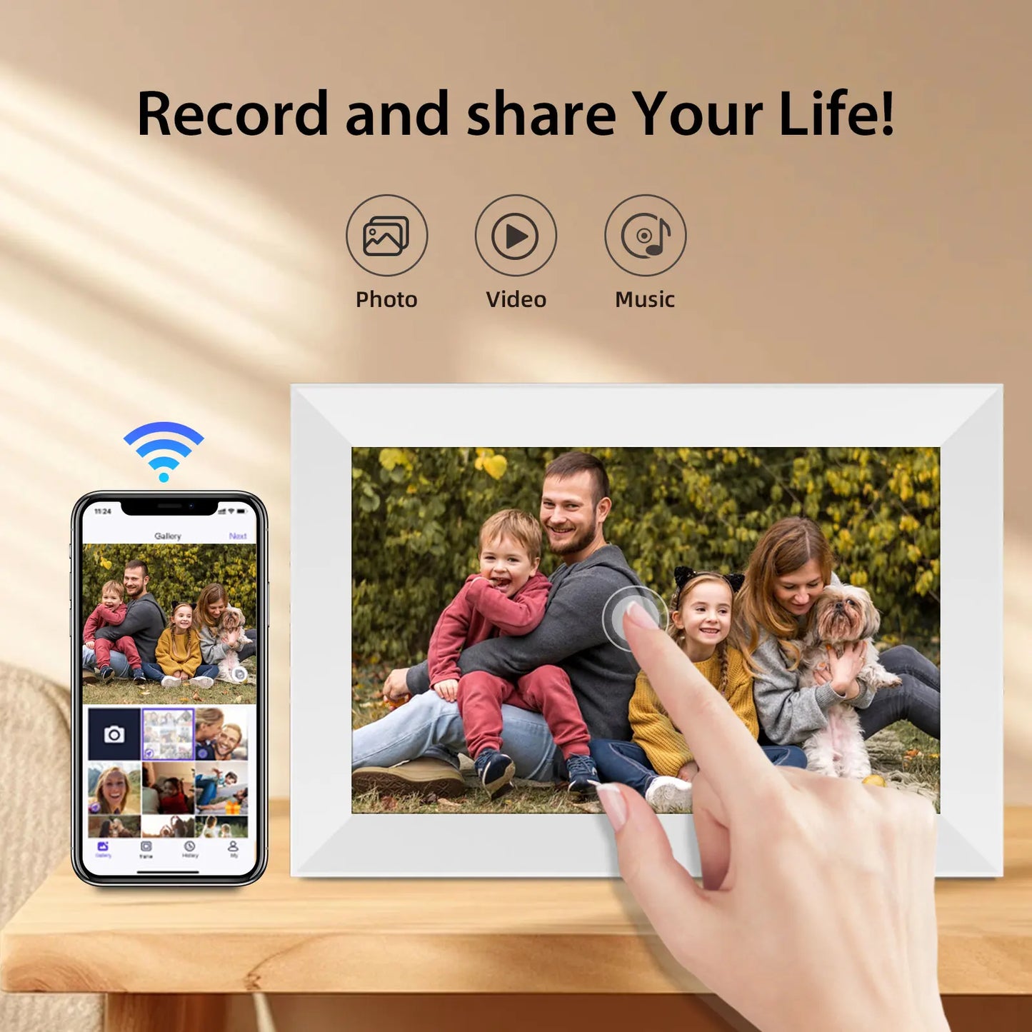 Hold Them Close, Share Memories Anywhere - Smart Cloud Digital Photo Frame with App Control & TFT Display