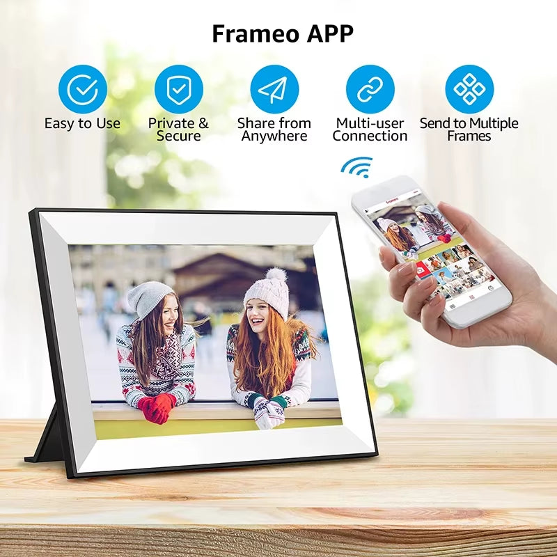 Forever Moments 10.1” HD Smart Picture Frame - 16GB Storage & Auto-Rotate Feature