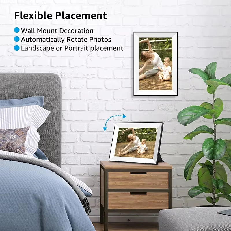 Forever Moments 10.1” HD Smart Picture Frame - 16GB Storage & Auto-Rotate Feature
