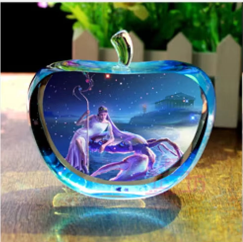 Enchanting Zodiac Angels Sparkling Crystal Apple Figurines