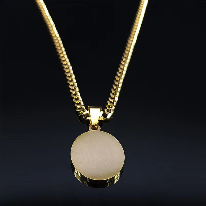 Divine Protection Saint Michael Archangel Gold Stainless Steel Necklace