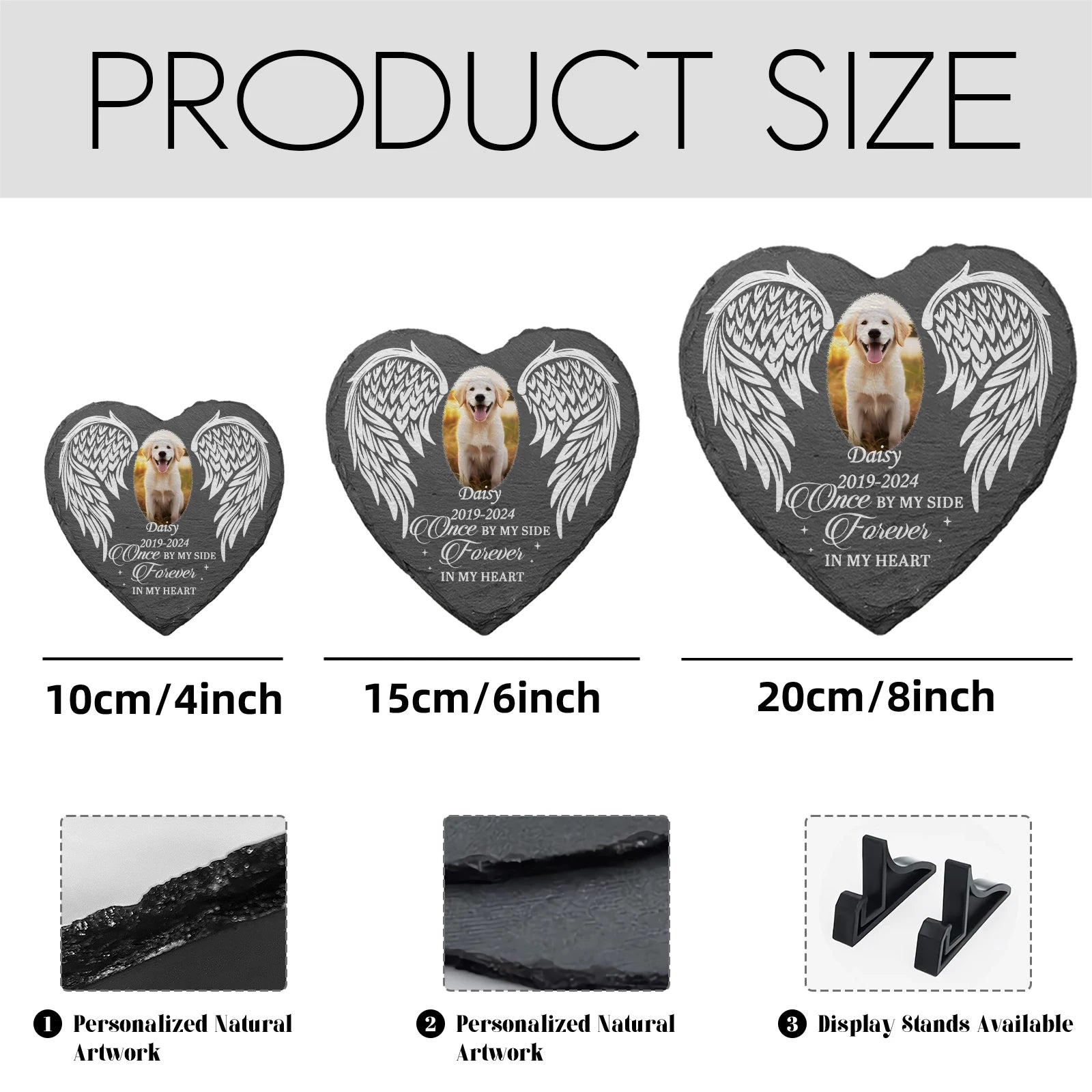 Personalized Pet Memorial Photo Stone for Garden and Home - Dog Memorial Slate, Pet Headstone, Commemorative Gift for Pet Loss