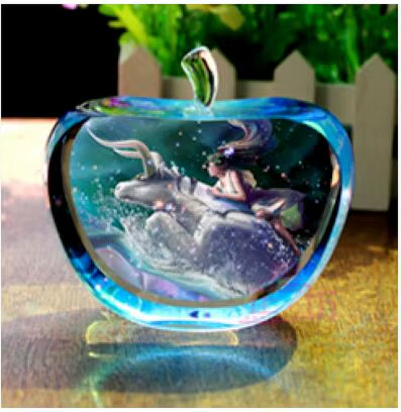 Enchanting Zodiac Angels Sparkling Crystal Apple Figurines